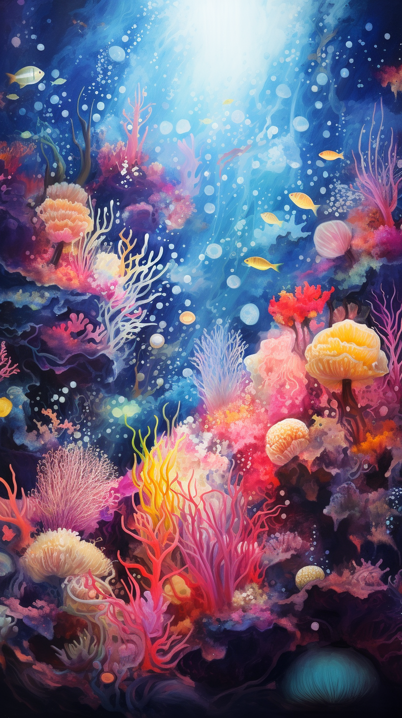 Vibrant space coral explosion