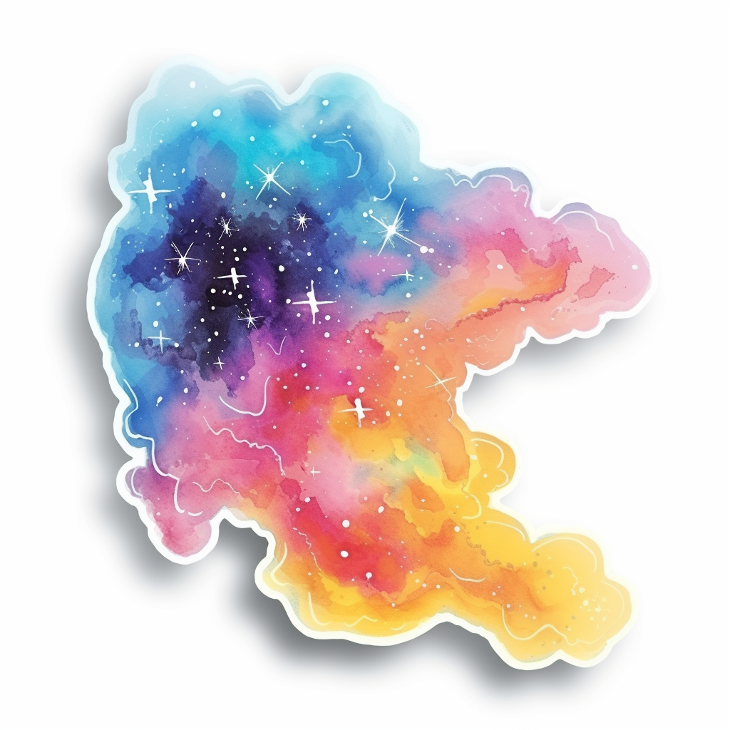 Colorful Gas Cloud Dust on White Background