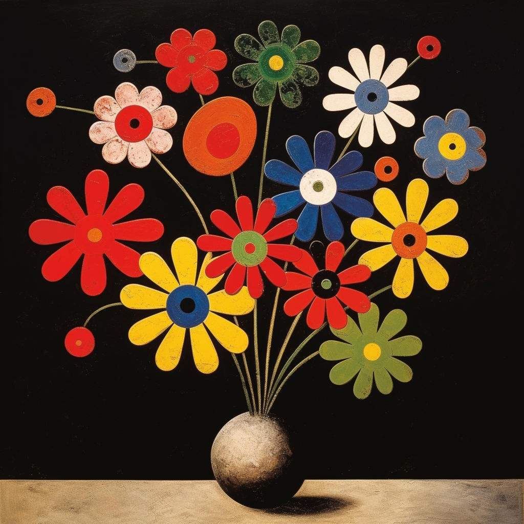 Exquisite Imagined Zinnias by Joan Miró