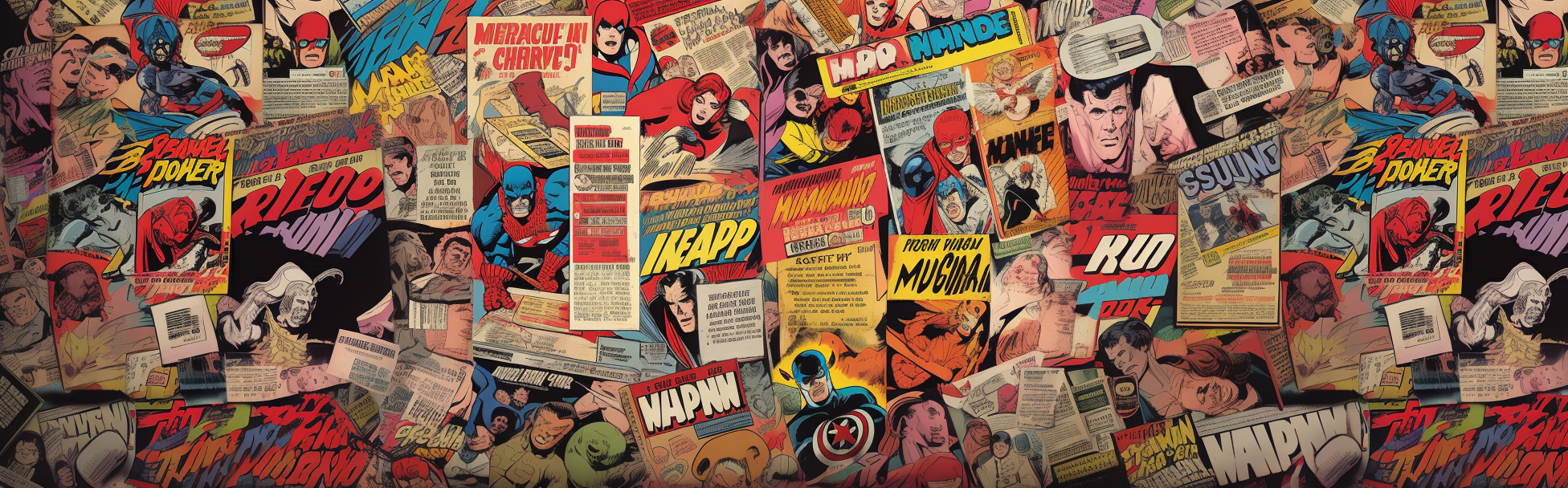 Retro comic book heroes illustration