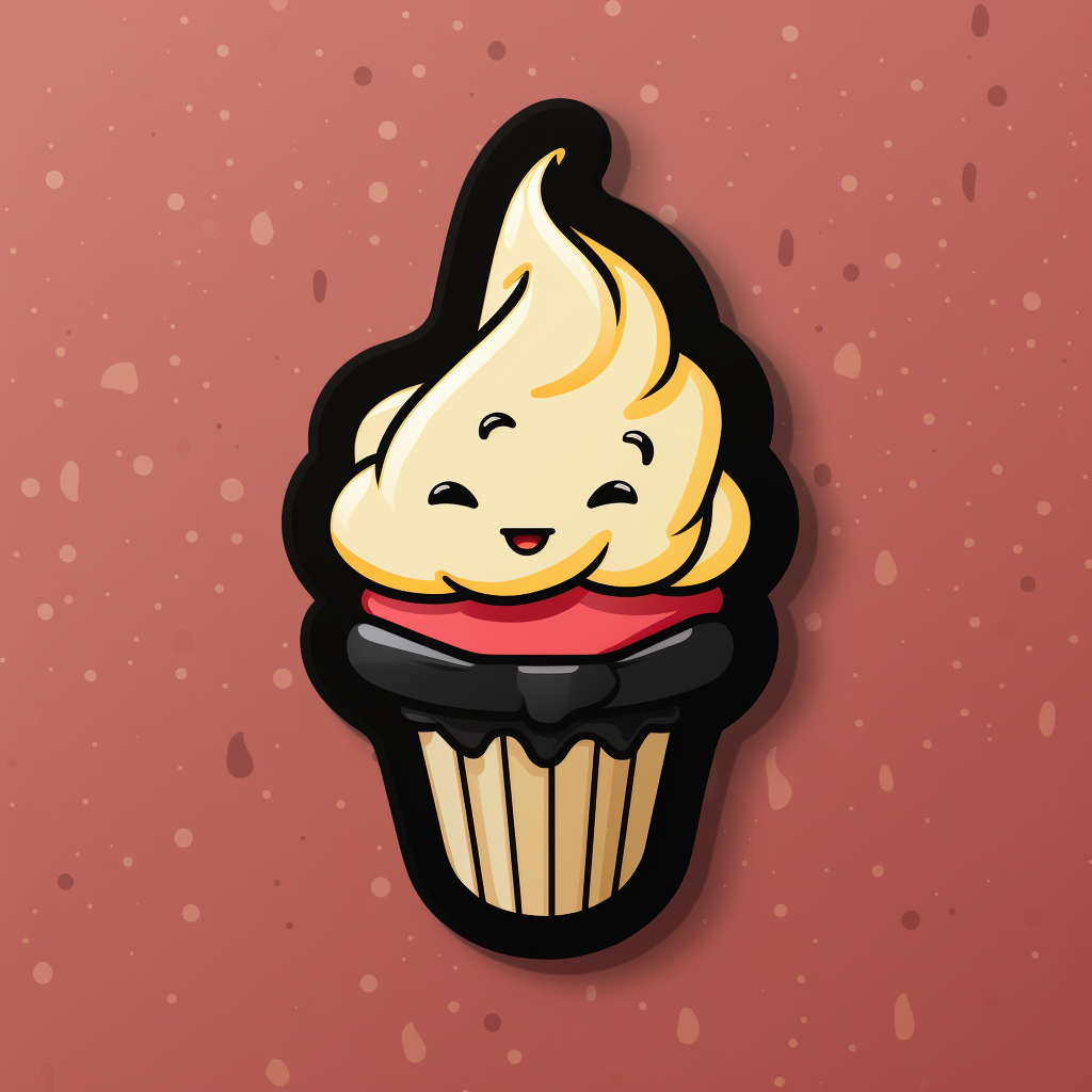 Cute stick ice cream with lightning bolt logo