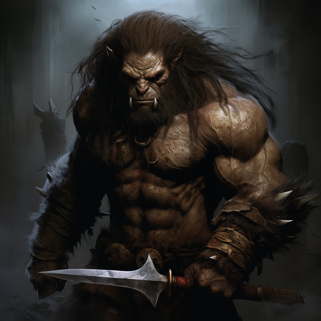 Powerful bugbear wielding glaive