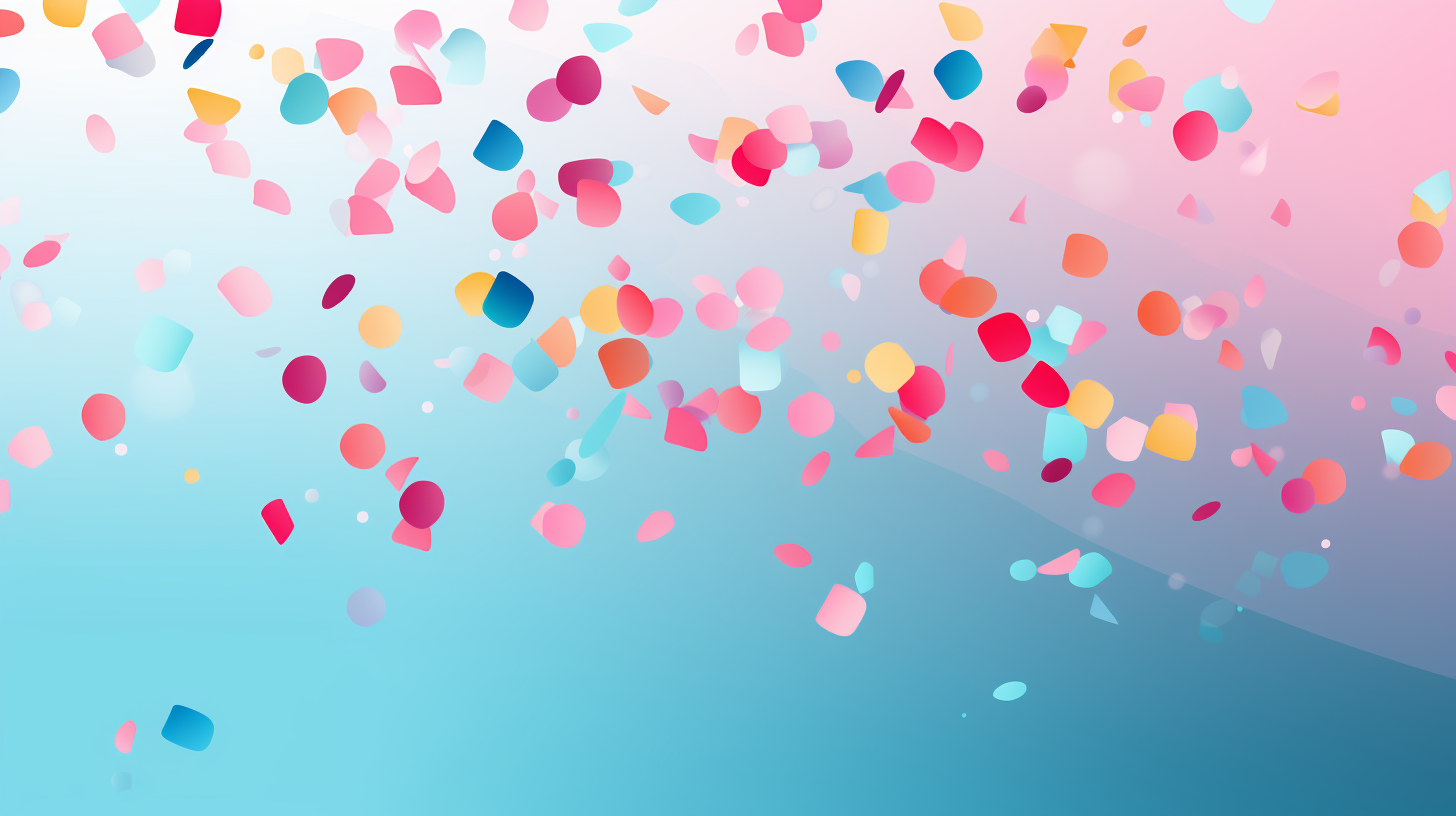 Colorful confetti on white background