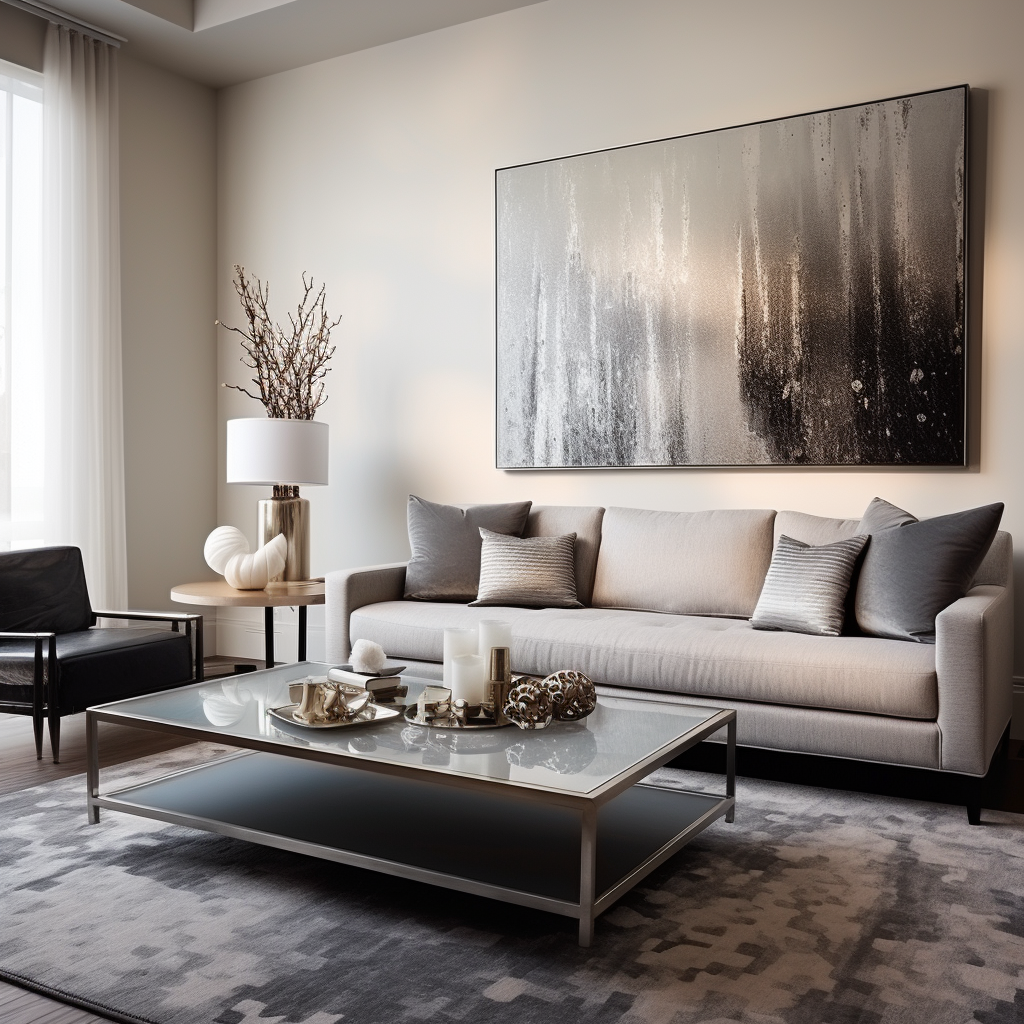 Gray modern living room interior