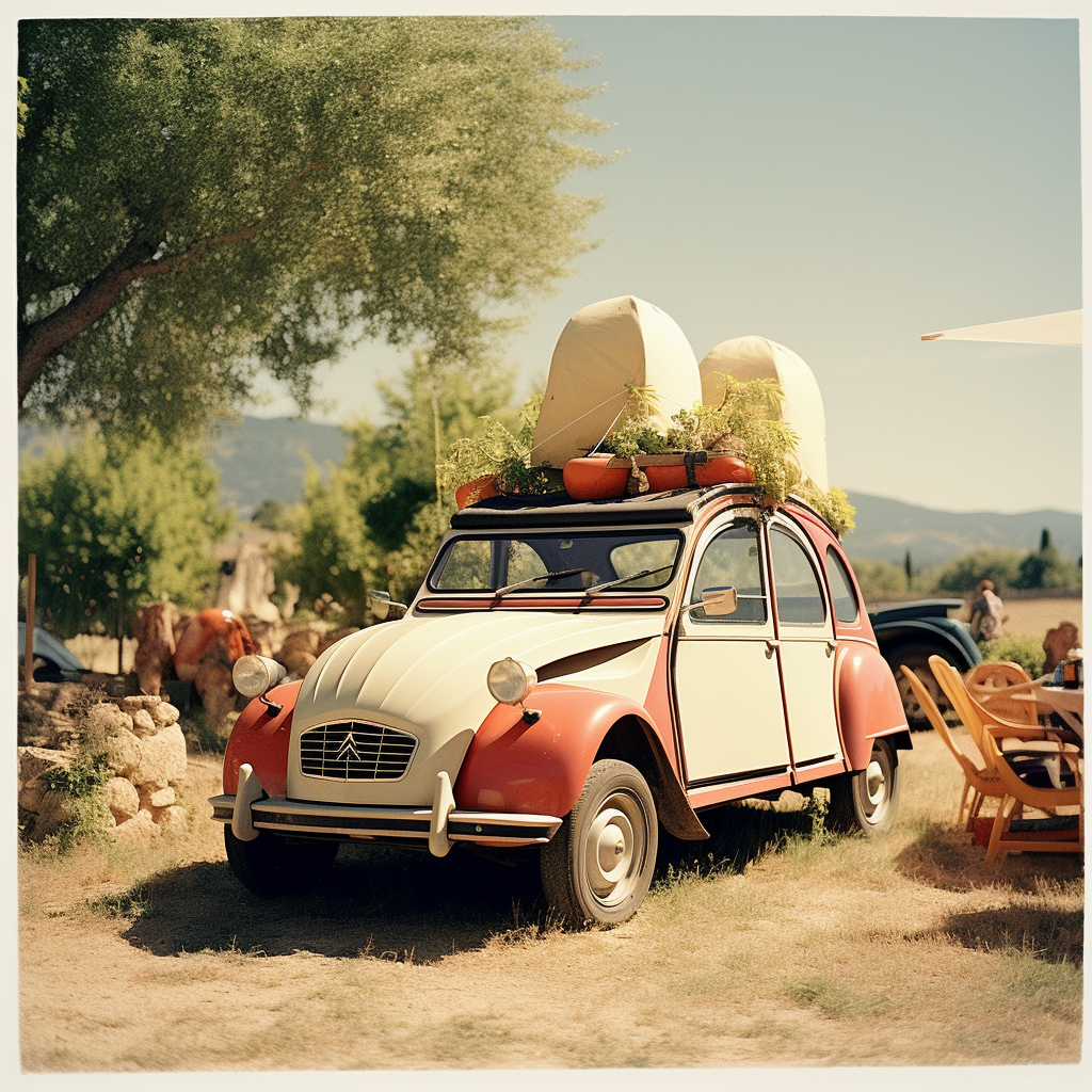 Vintage convertible 2CV in Provence