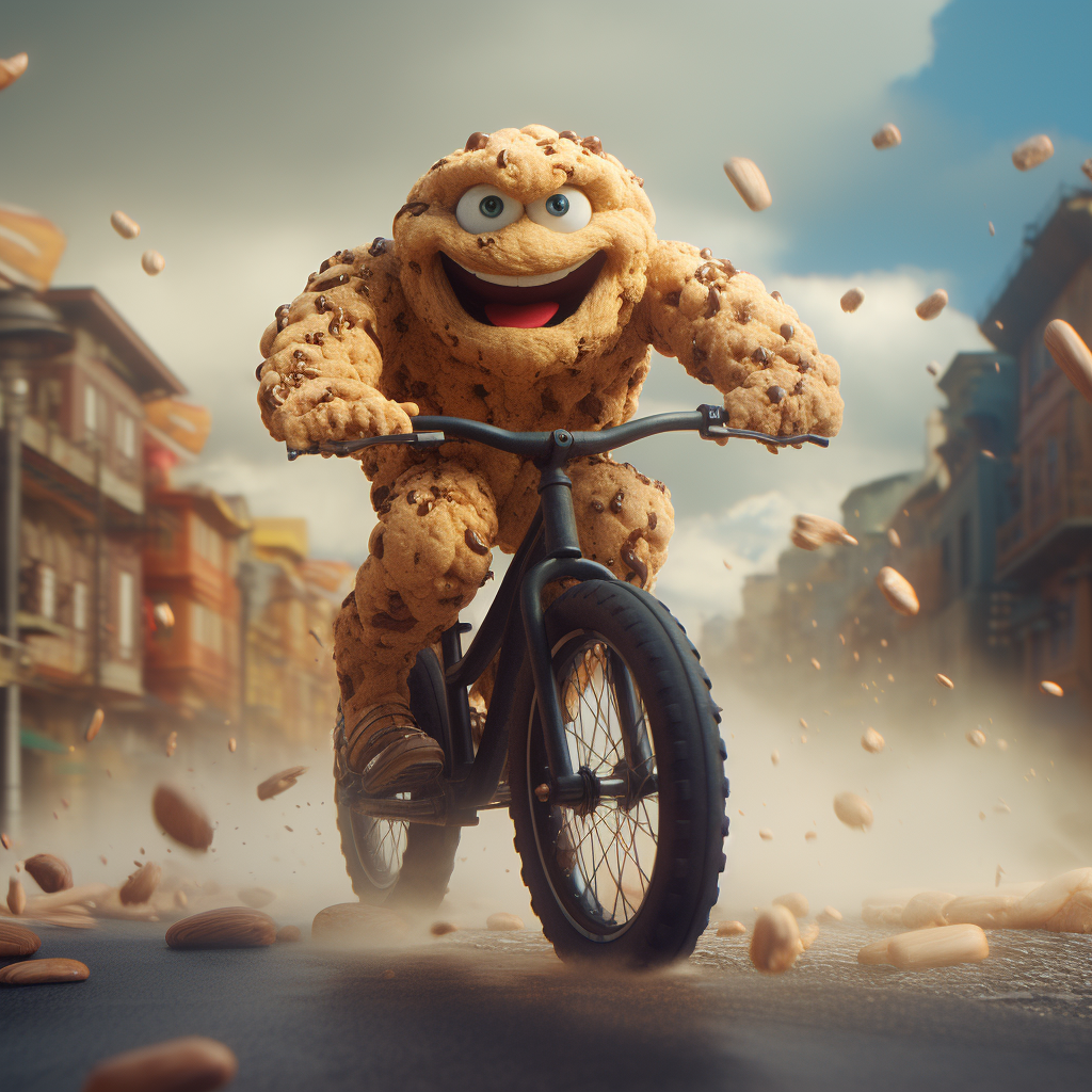 Cookie riding bike image