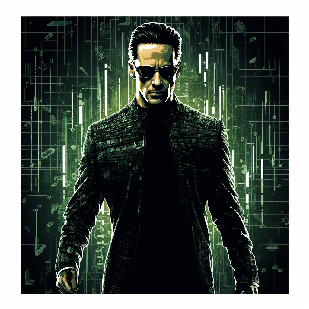 Cool Matrix Style T-Shirt Print Poster