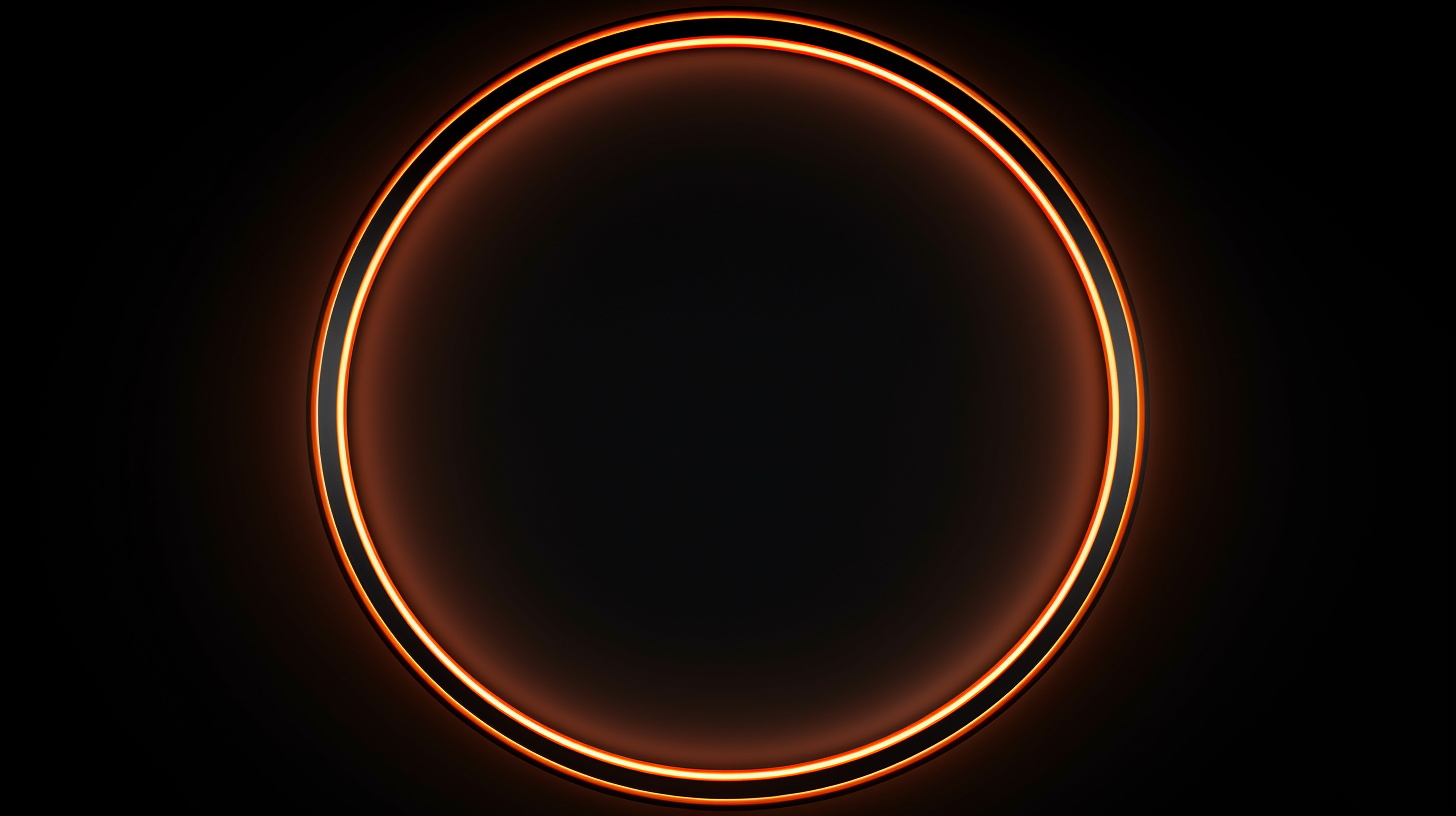 Copper Neon Circle on Black Background