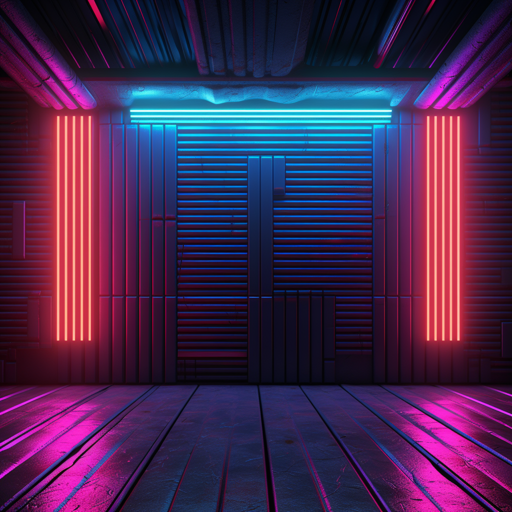 Colorful corrugated metal neon background