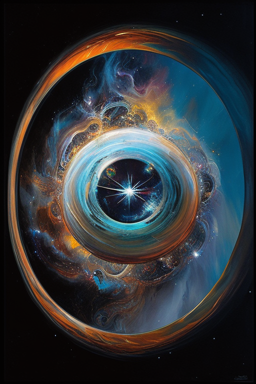 Cosmic Space Art Gyroscope Reflection