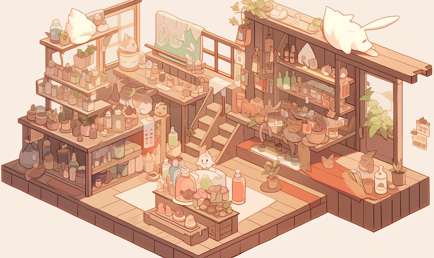 Charming potion shop in the countryside