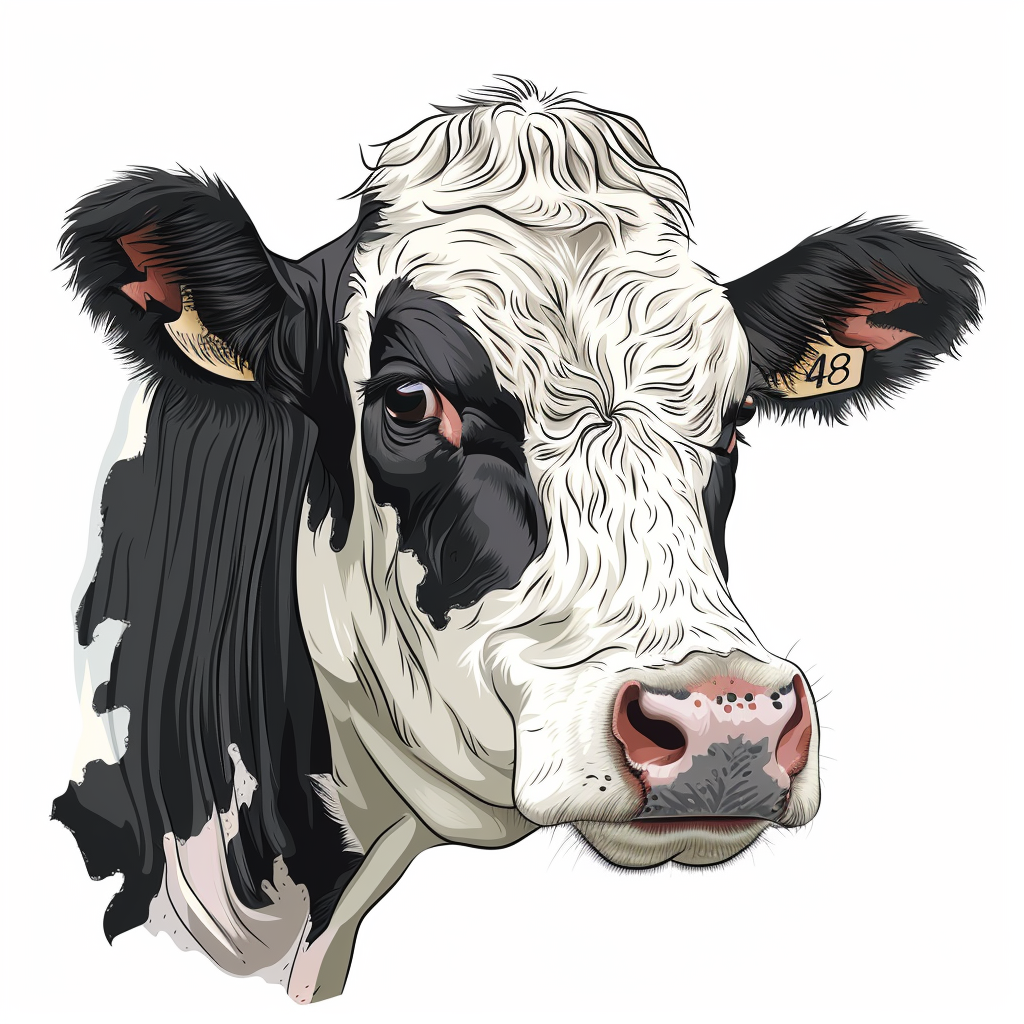 Cow in Cartoon Style