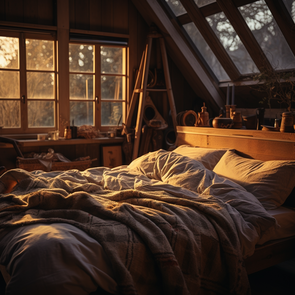 Large Cozy Bed with Blankets