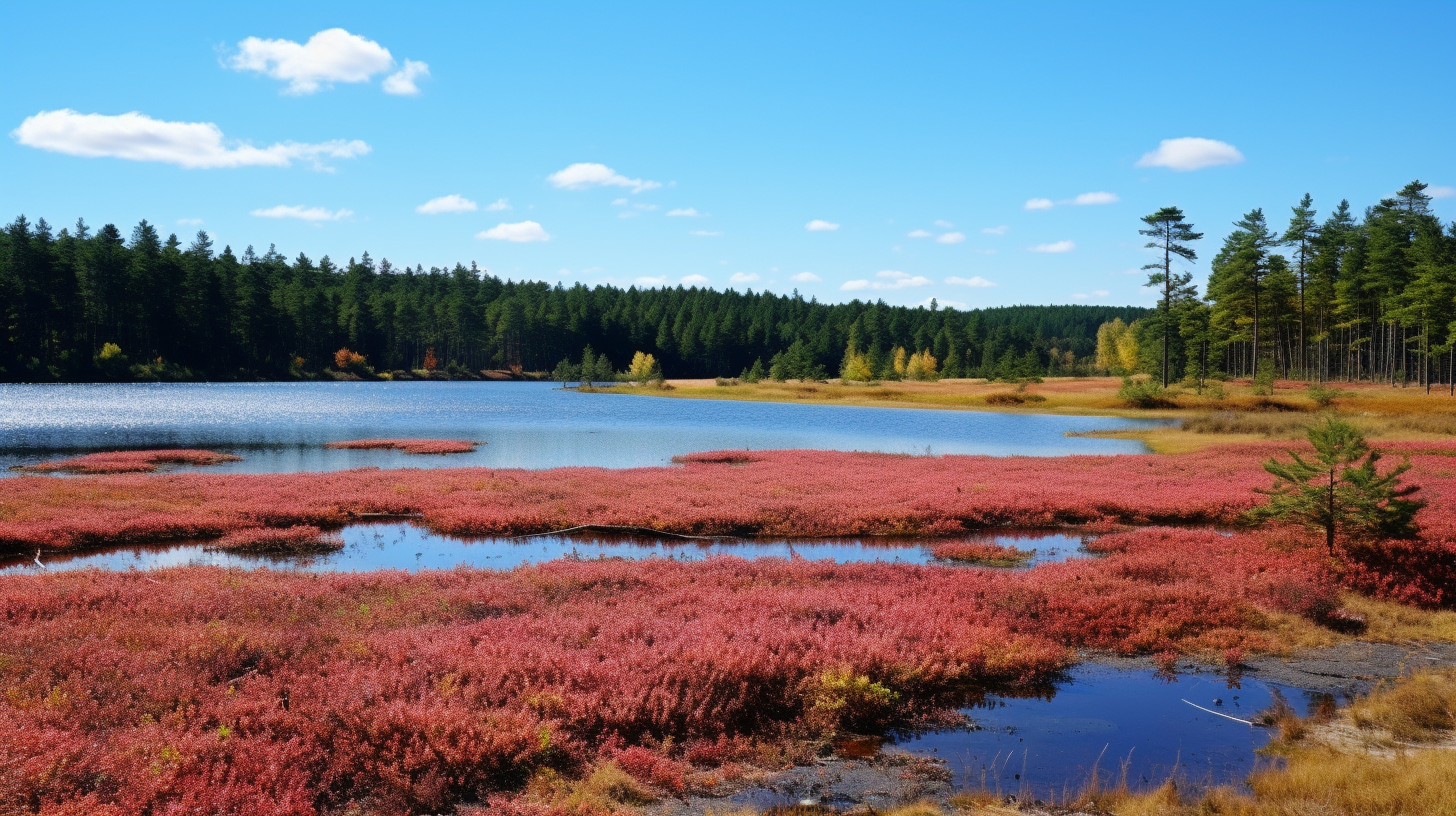 Cranberry Bogs Harvest Pine Tree Forest