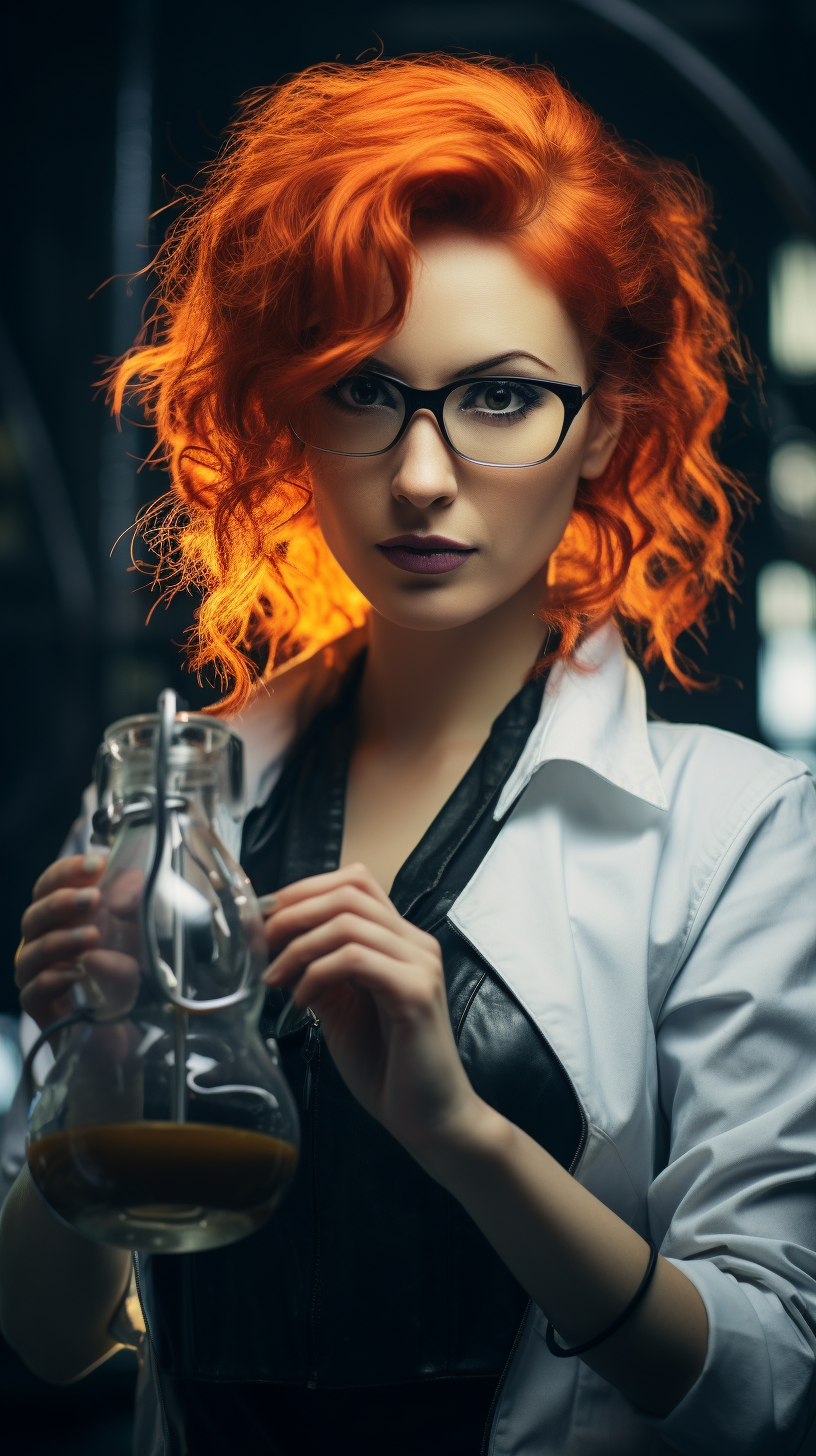 Photo of a Crazy Scientist Cyber Witch