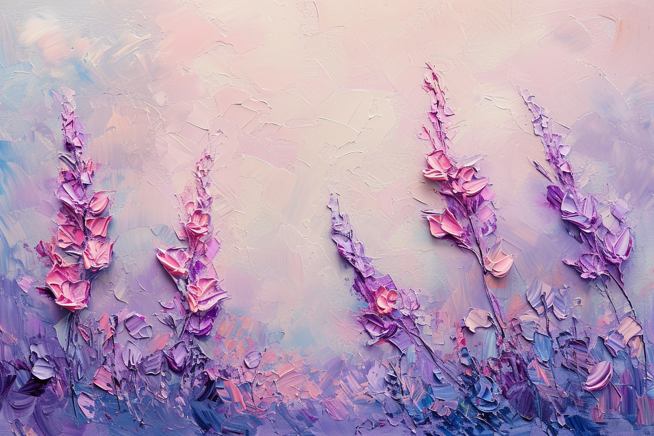 Creamy Textured Background Pink Lavender Flowers