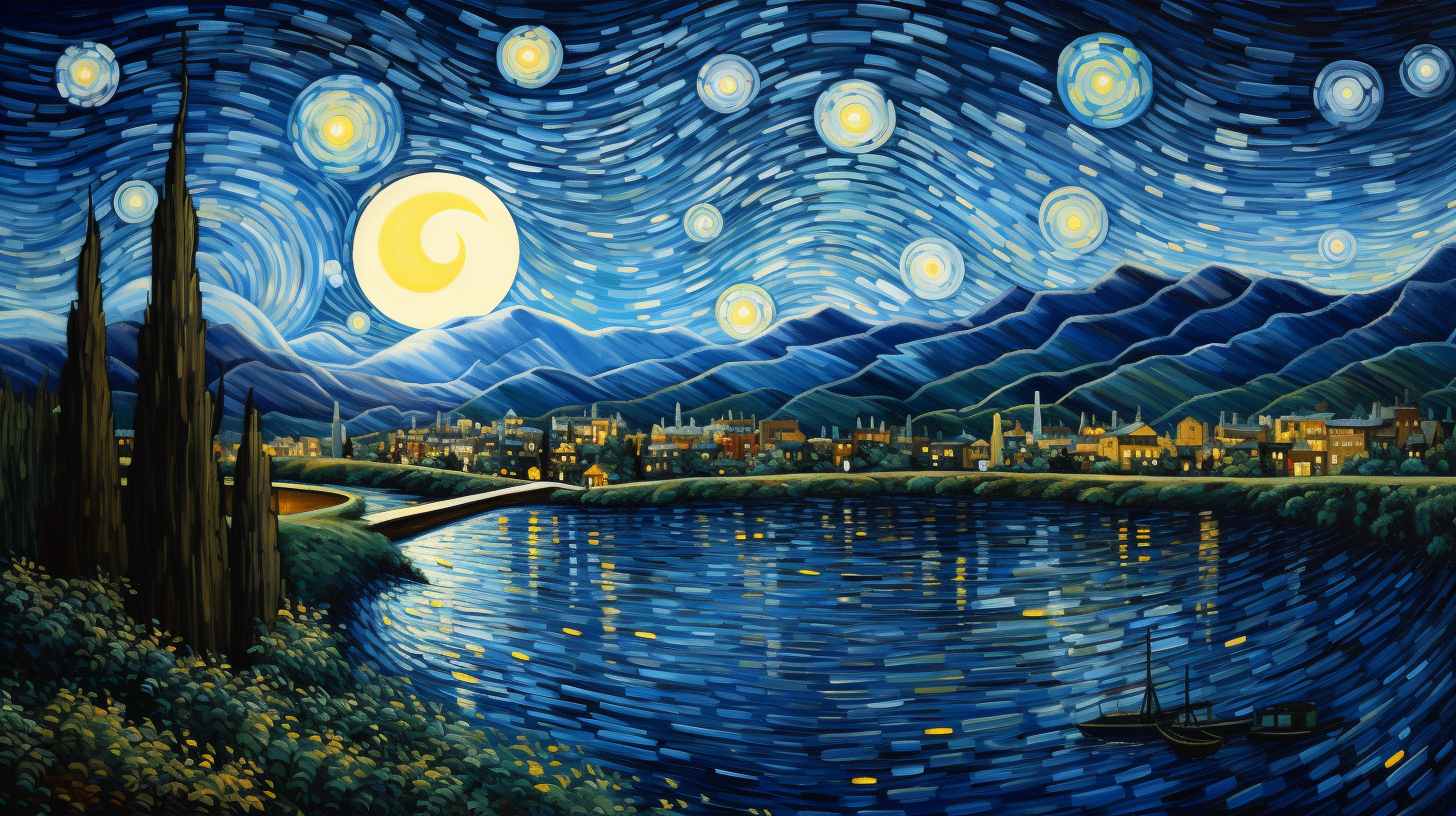 Starry Night Replica Prompt - 2Moons.ai