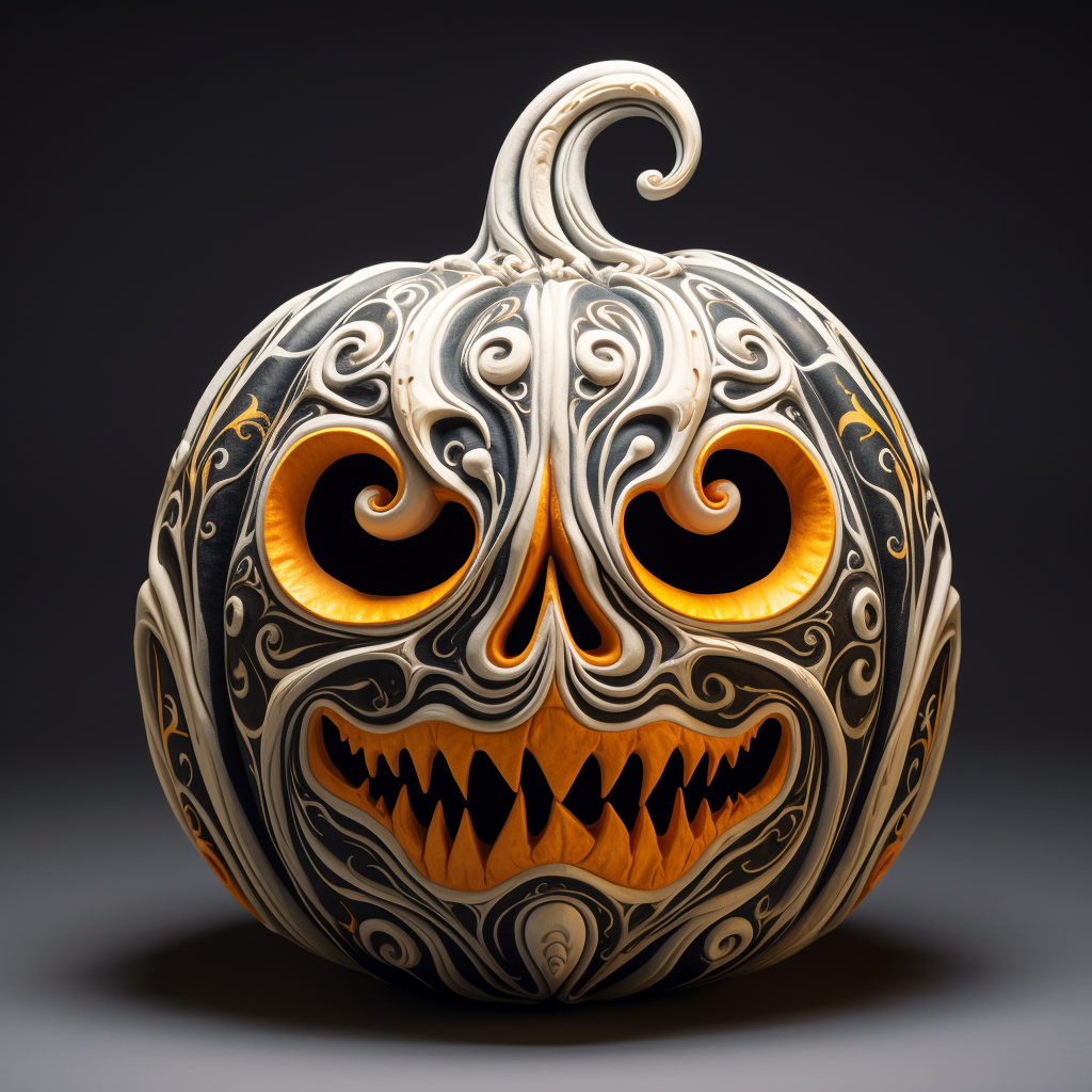 Abstract creepy pumpkin decoration