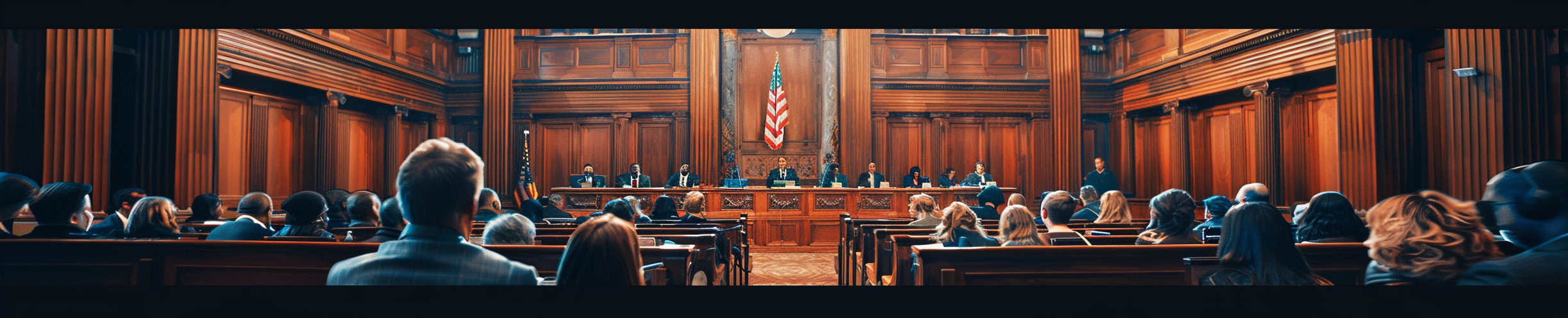 Crowd of Angry People in Court