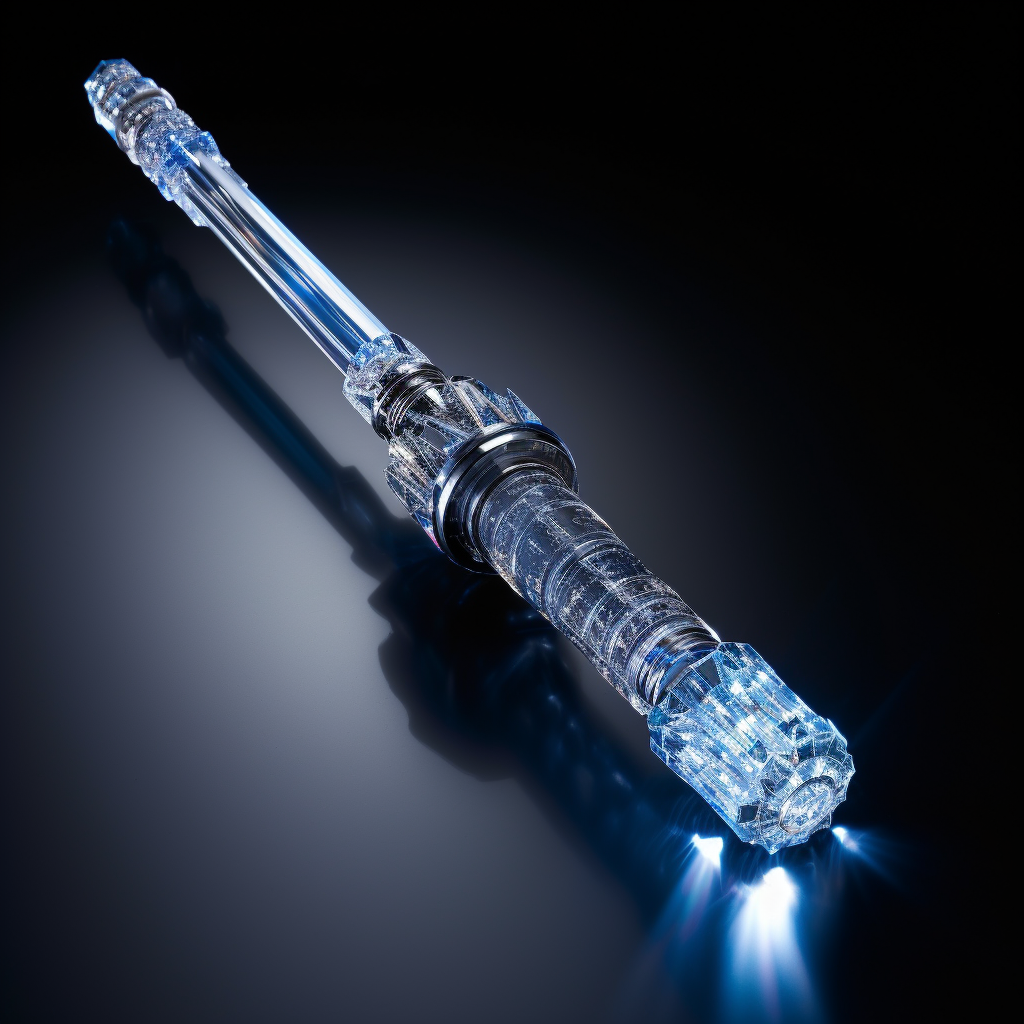 Shining crystal lightsaber weapon