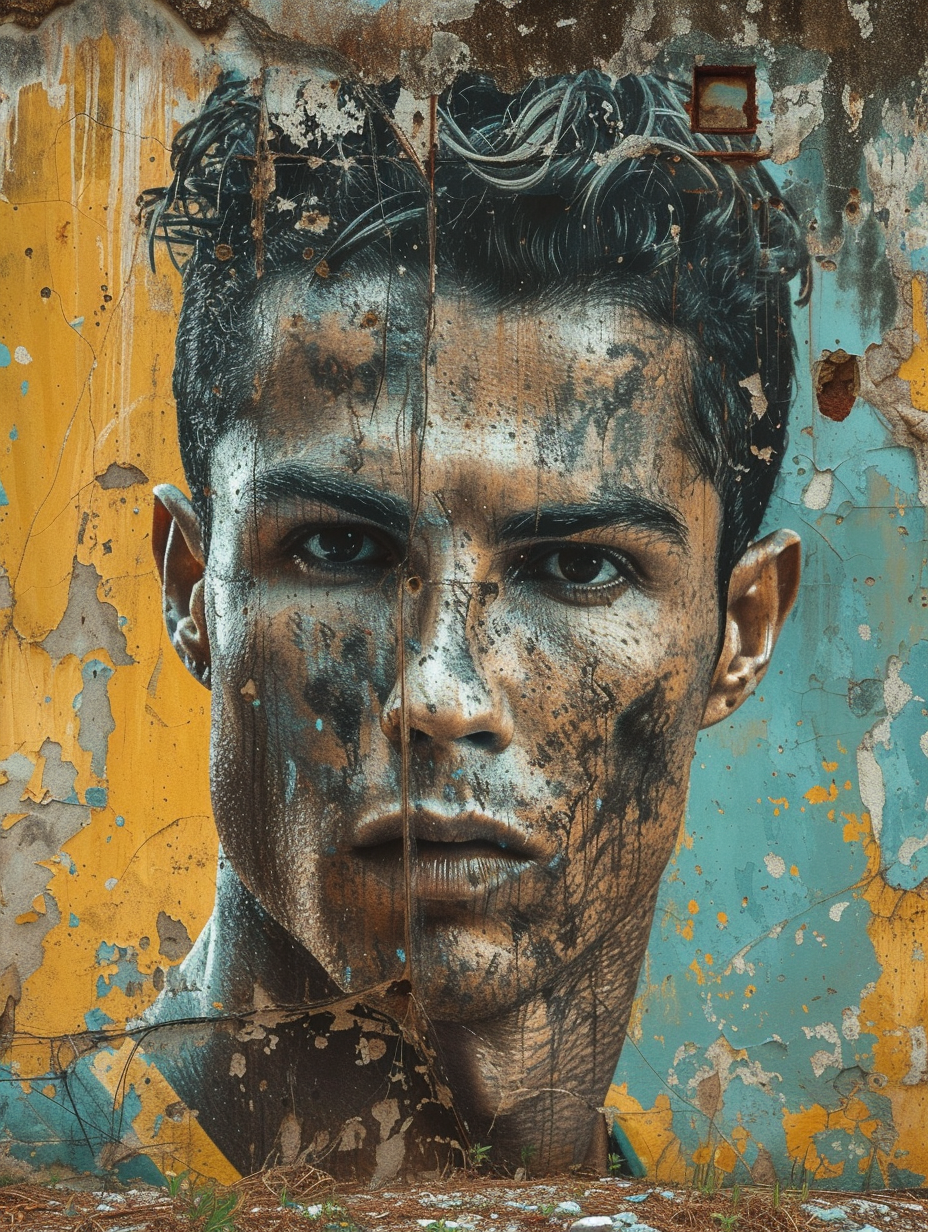 Cuba woman street art Cristiano Ronaldo ads 1980s