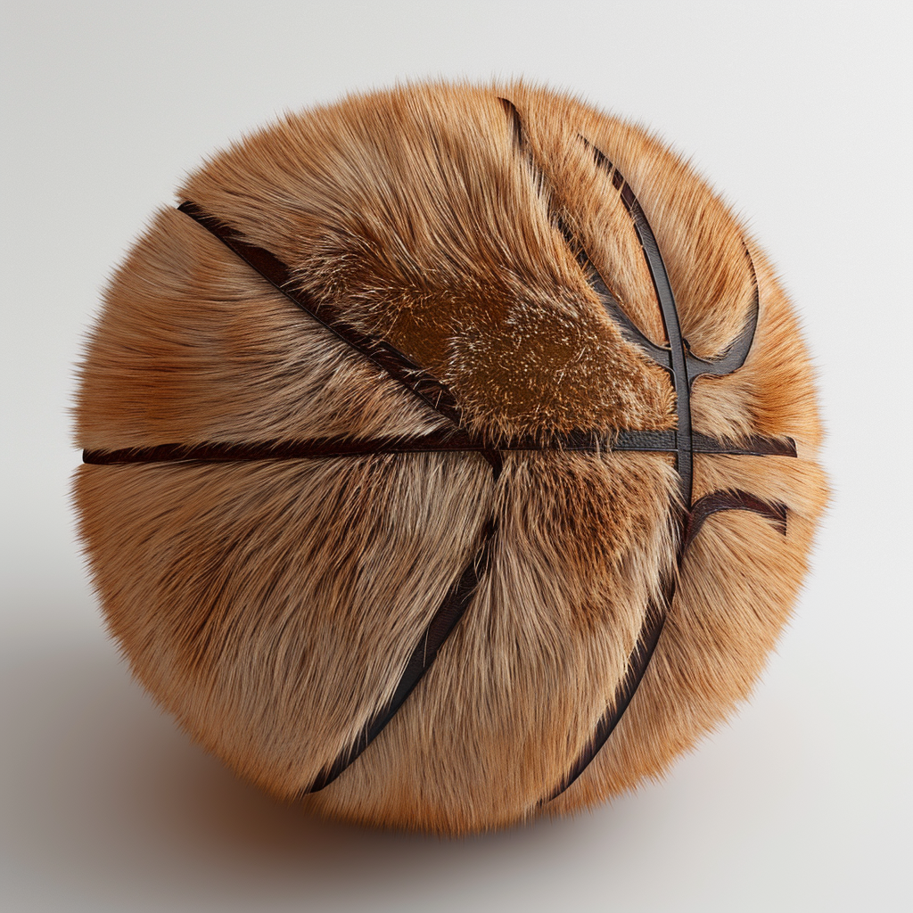 Cute basketball ball fur shape