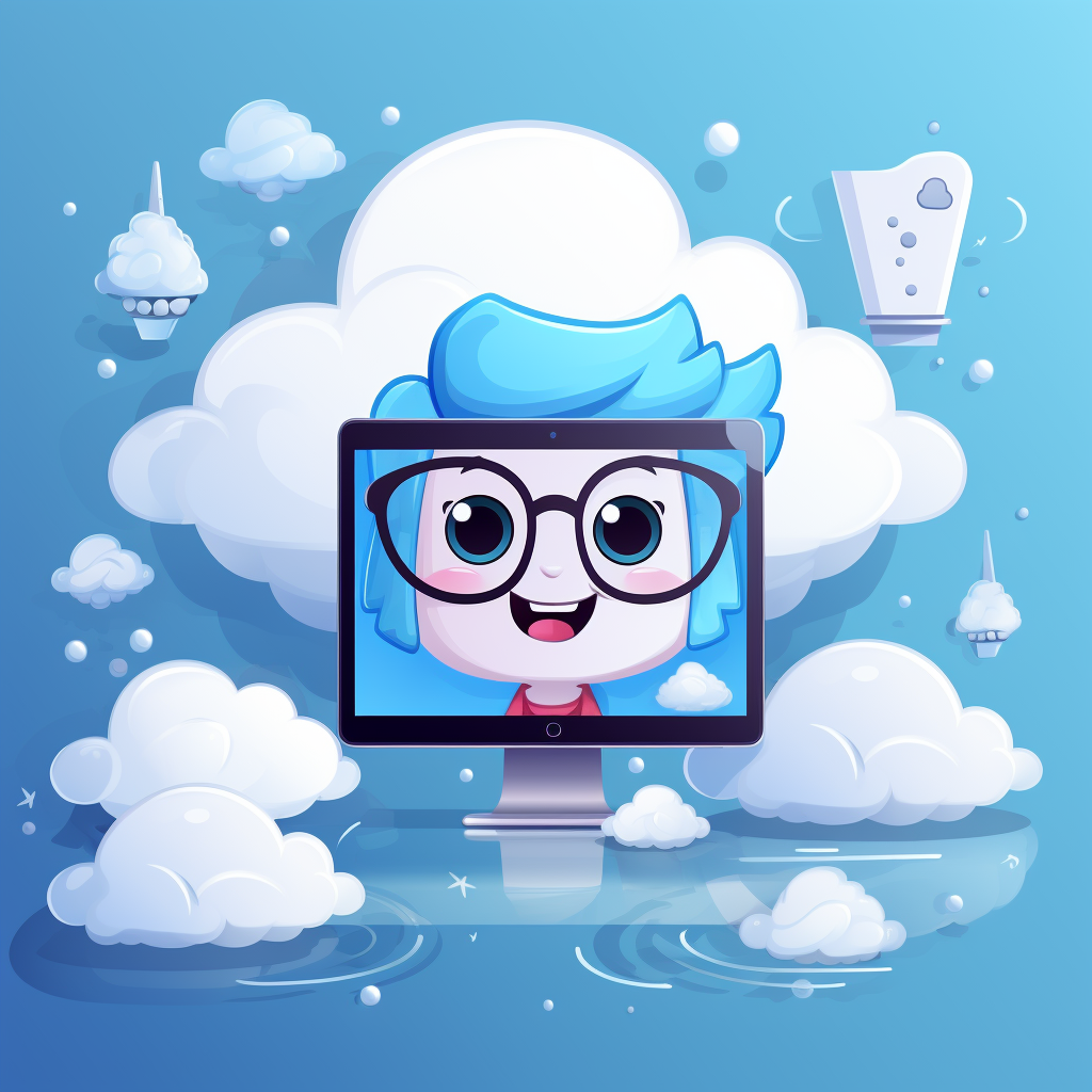 Cartoon image of cute blue communication