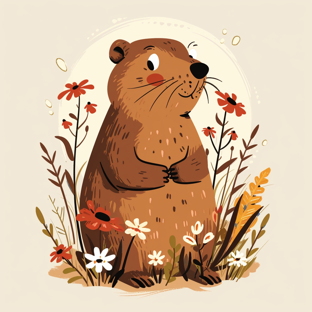 Cute Cartoonish Groundhog Design