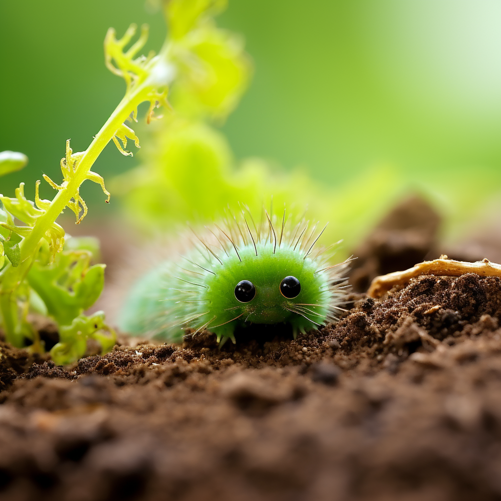 Cute caterpillar in ground image