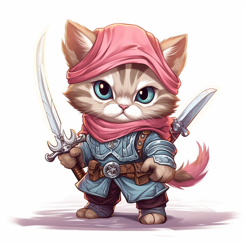 Cute chibi cat warrior RPG