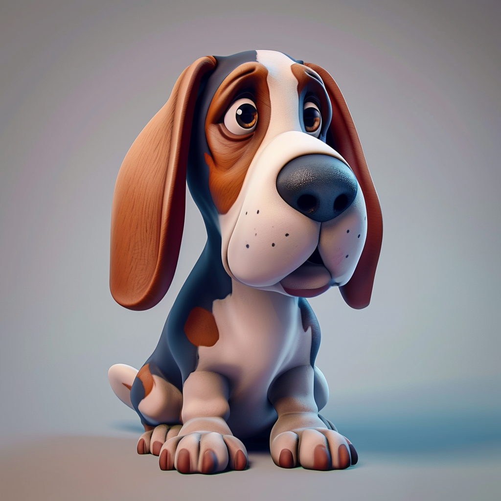 Cute Dog Bassett Hound Pixar