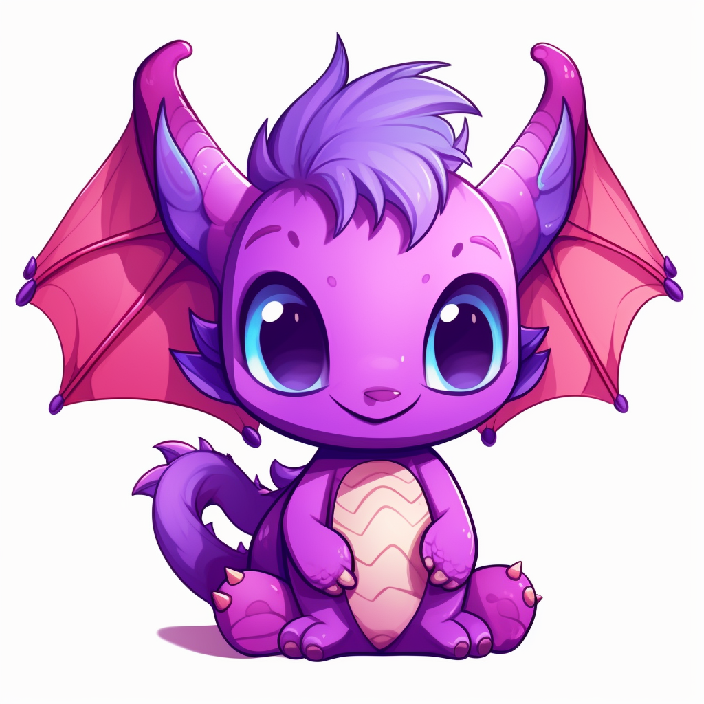 Cute dragon chibi with big eyes