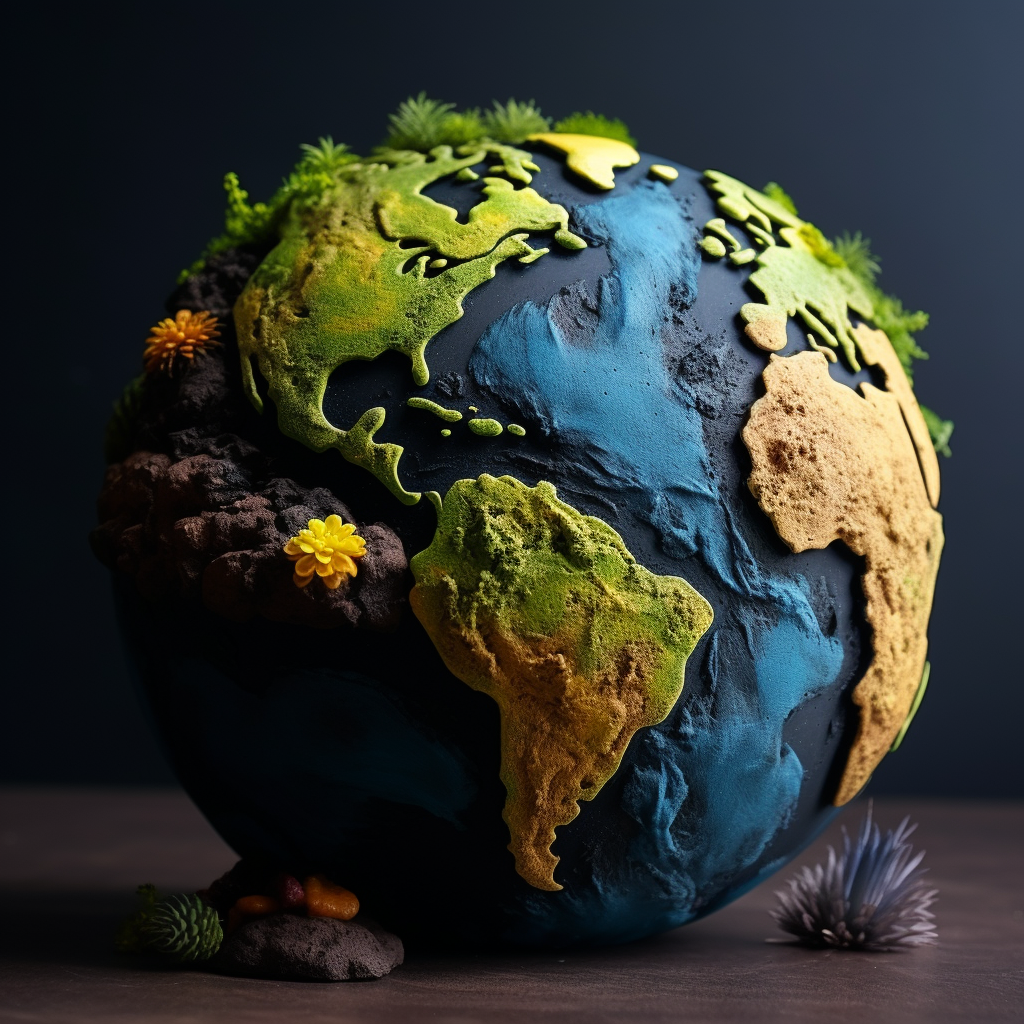 Cute Earth made of Clay and Slime