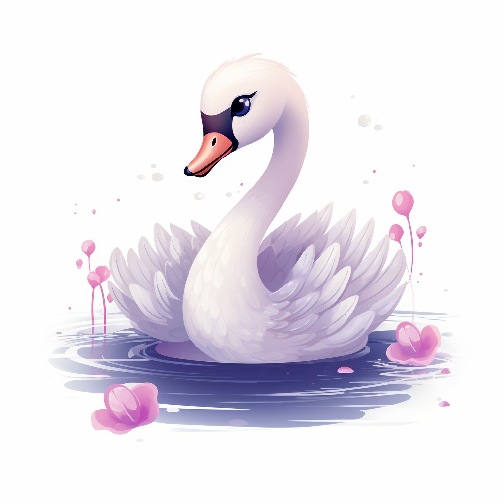 Cute illustration of a swan