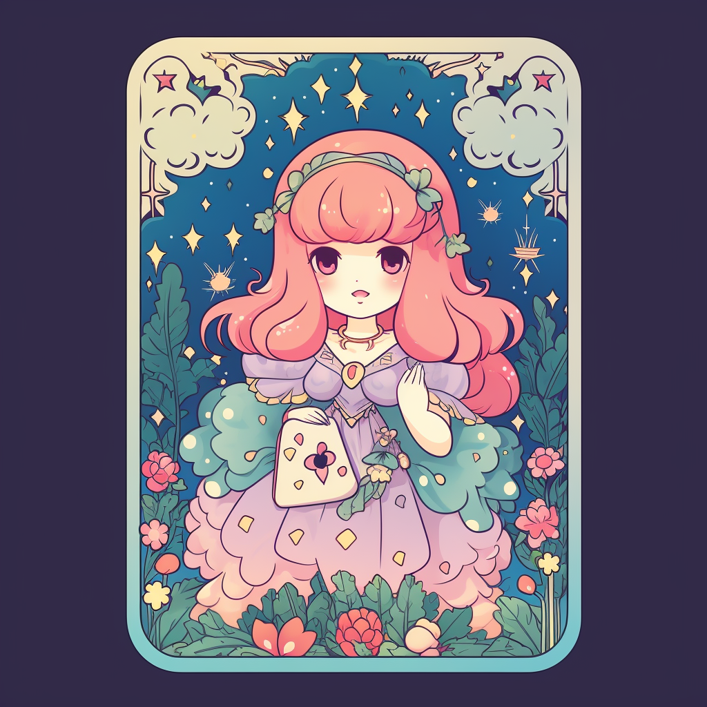 Cute Kawaii Style Tarot Card