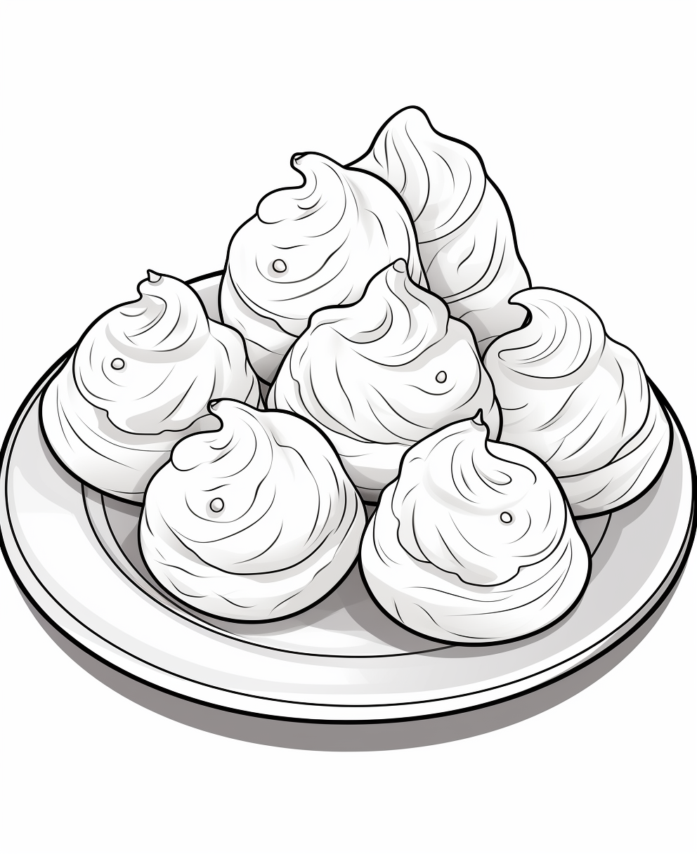 Plate of Cute Meringue Cookies