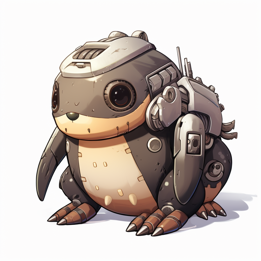 Cute Anime Robot Mole with Big Nose