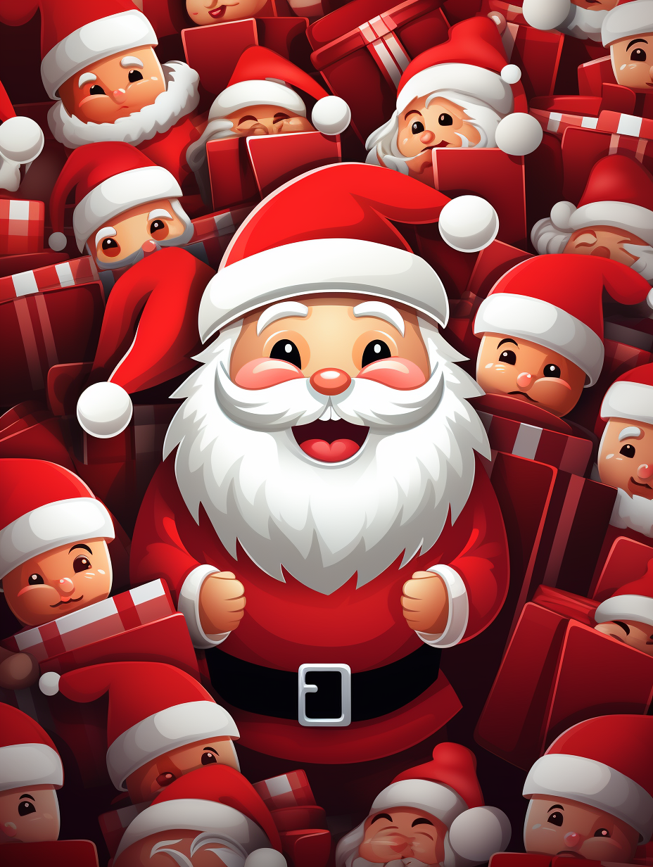 Cute Santa in Repeated Box