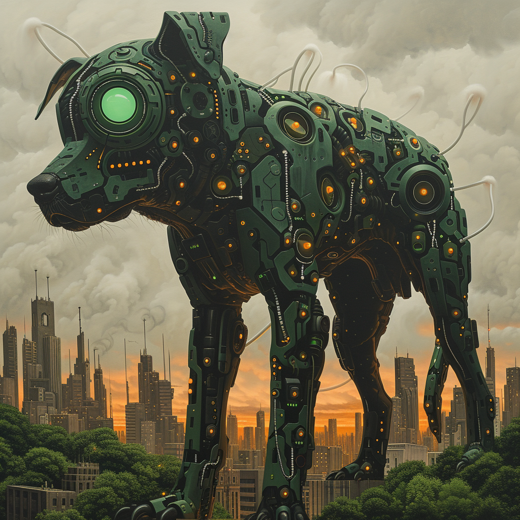 Cybernetic Dog with Alex Gross in Black and Green Wiring