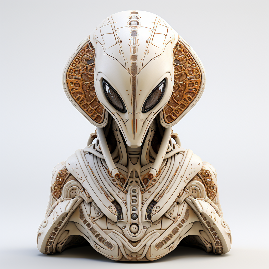 Cyberpunk Ancient Alien Civilization Statue