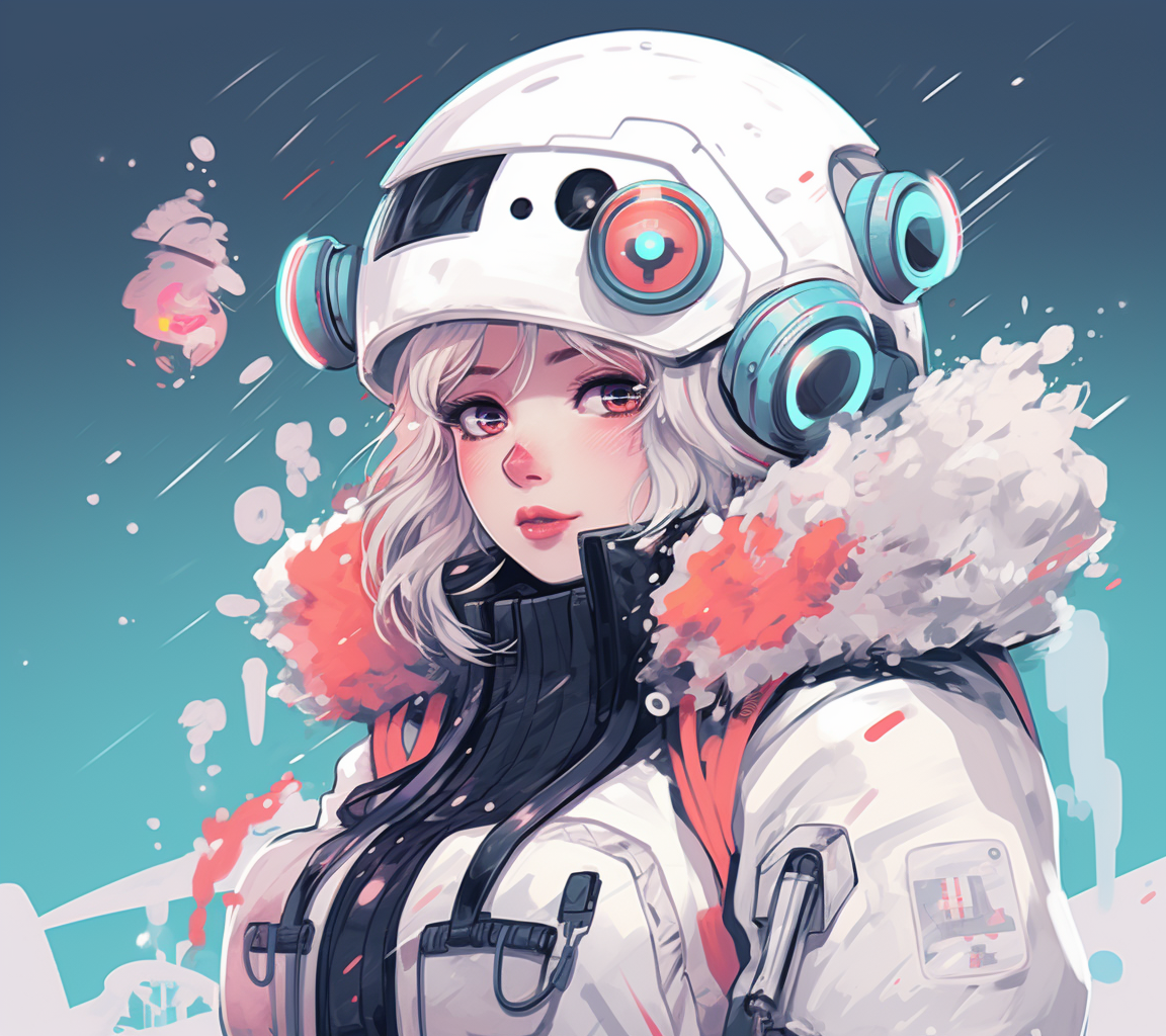 Illustration of a Cyberpunk Snowman