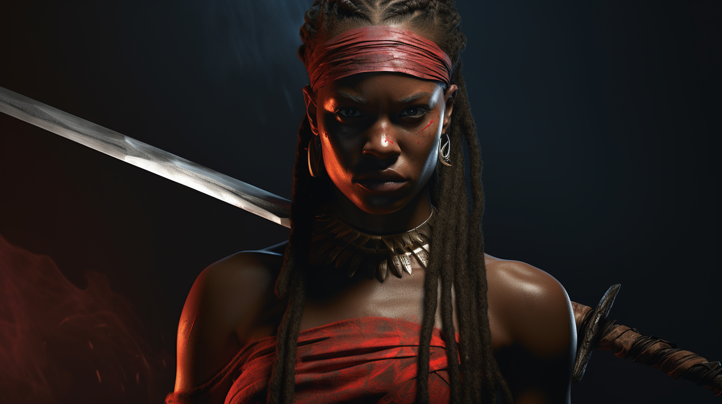 Hyper Realistic Dahomey Amazon Female Warrior Image