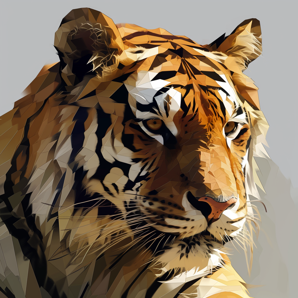 Majestic tiger sculpture in vector art