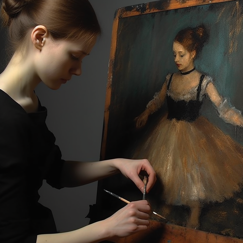 Enchanting darkness painting by Degas