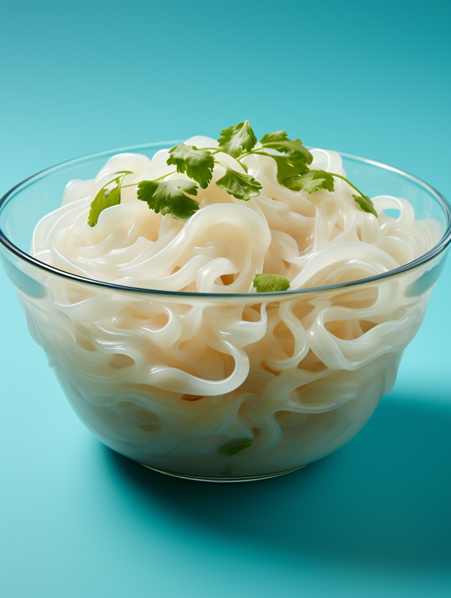 Delicious Noodles in Plastic Bowls