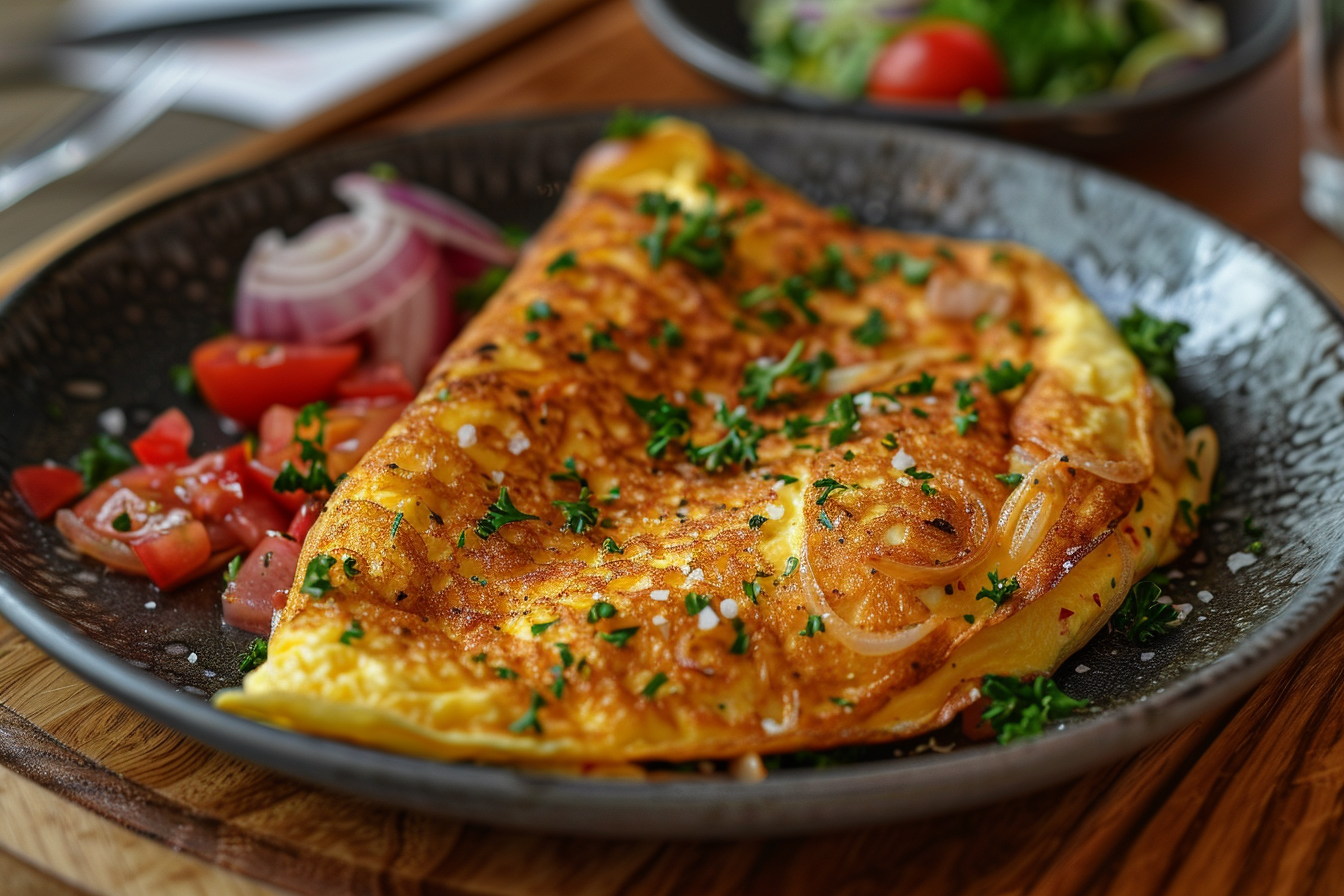 Delicious onion omelette image