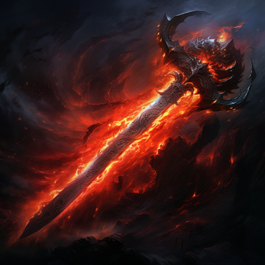 Twisted blade with cold flames