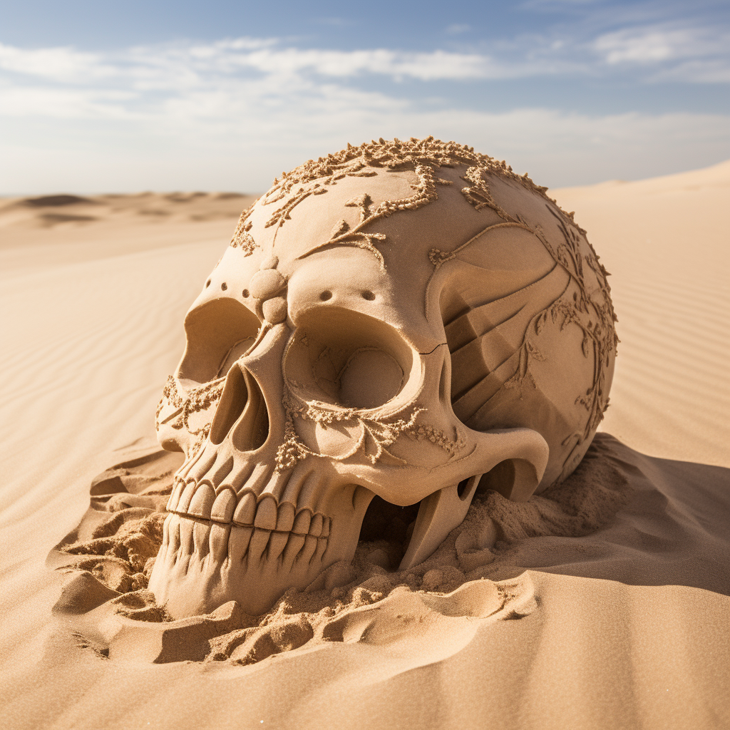 Sand skull in the desert