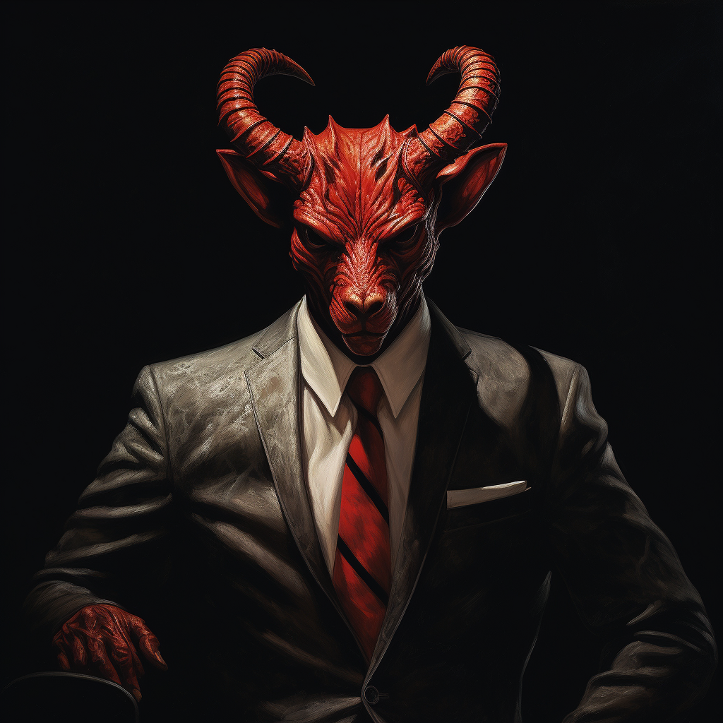 Devil in suit and tie