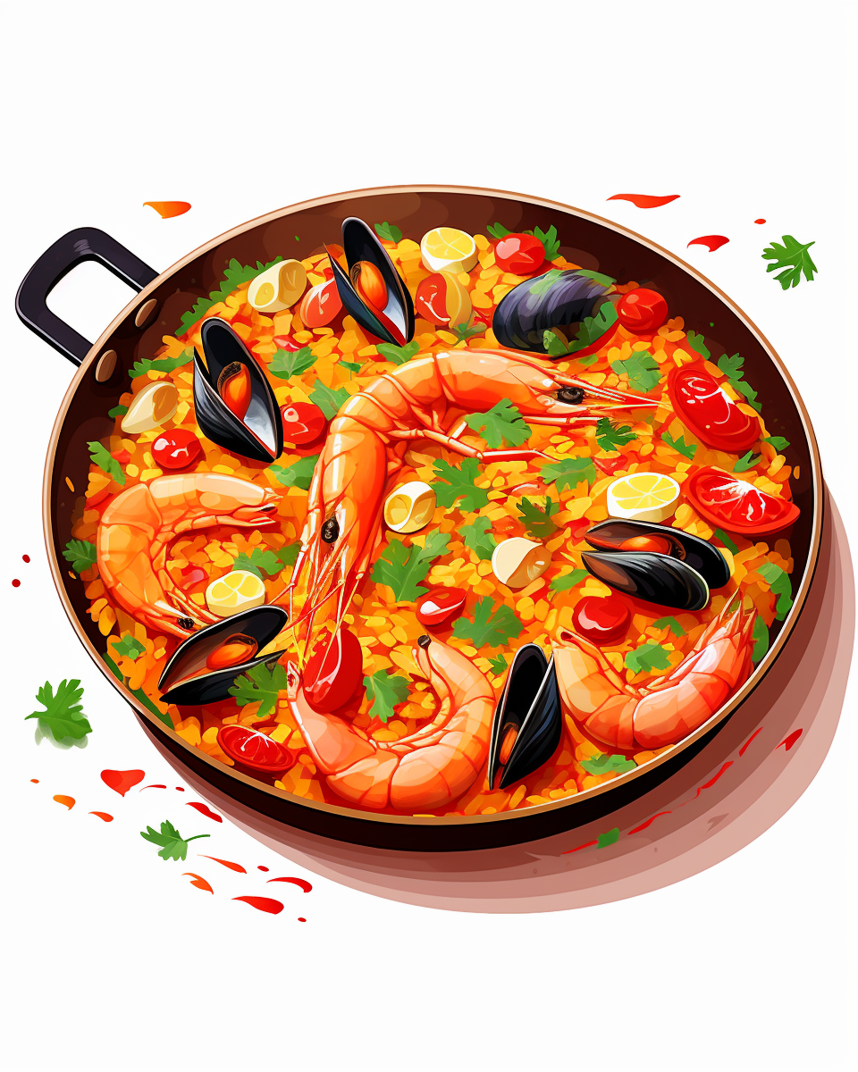 Abstract Isometric Paella Drawing